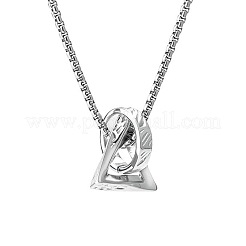 Collana da uomo con anello in lega e ciondolo triangolare&nbsp;WG487F5-01