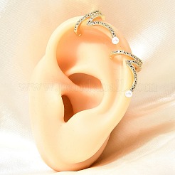 Messing Micro Pave klare Zirkonia Manschette Ohrringe&nbsp;EJEW-C186-06G