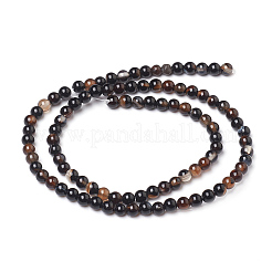 Chapelets de perles perles en agate noire naturelle&nbsp;X-G-L555-04-4mm