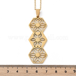 Шестигранные 201 цепочные подвески из нержавеющей стали для женщин&nbsp;NJEW-K253-33G