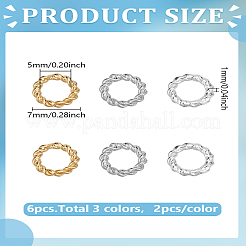 6 шт. 3-х цветные закрытые соединительные кольца из нержавеющей стали 304&nbsp;STAS-LP0004-80