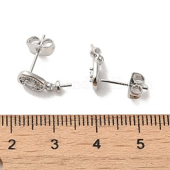 Серьги-гвоздики из латуни с микропаве из кубического циркония фурнитура&nbsp;EJEW-H128-05P