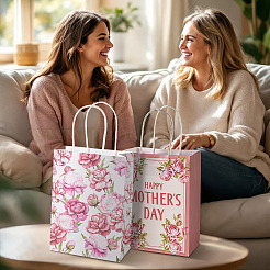10 pz. 5 stili di sacchetti di carta stampati con fiori per la festa della mamma&nbsp;CARB-TA0001-19