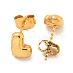 Chunk-Buchstaben-Ohrstecker aus 304 Edelstahl für Damen&nbsp;LS-EJEW-G386-01L-G