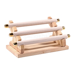 3-ярусная подставка для колец из бархата и дерева&nbsp;PW-WG281B2-01