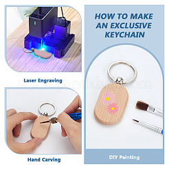 Брелки из бука&nbsp;KEYC-WH0003-22P-1