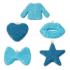 5pcs 5 styles pendentifs en pâte polymère faits à la main&nbsp;RB-BT0001-05B