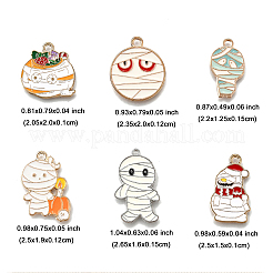 6 pièces 6 styles pendentifs en alliage d'émail thème halloween&nbsp;ENAM-FP0002-99