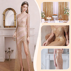 Tissu à paillettes en polyester&nbsp;AJEW-WH0481-581B