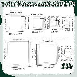 6шт 6 стиля прозрачный акриловый швейный шаблон&nbsp;AJEW-NB0007-76C