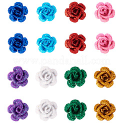 32 шт. 8 цвета 3D краска для выпечки розы алюминиевые бусины&nbsp;FIND-TA0006-14
