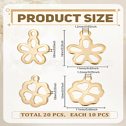 20 шт. 2 стиля подвески из нержавеющей стали 304&nbsp;STAS-LP0004-49