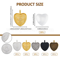 DIY Herz Rohling Kuppel Legierung Anhänger Herstellung Kits&nbsp;DIY-FH0007-51