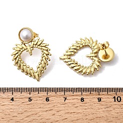 Серьги-гвоздики с жемчугом из АБС-пластика 201 из нержавеющей стали&nbsp;EJEW-Z151-13G-02