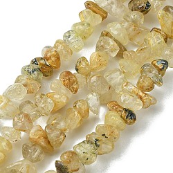Natürlichen Rutilquarz Perlen Stränge, Chip, 6x8 mm, Bohrung: 1 mm, ca. 197 Stk. / Strang, 31.18'' (79.2 cm)
