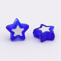 Perles en acrylique transparente, Perle en bourrelet, étoiles du nord, bleu moyen, 9x10x4mm, Trou: 2mm, environ 2066 pcs/410 g
