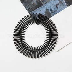 Vollrunde flexible Kammhaarbänder aus Kunststoff, breiter Haarschmuck, Schwarz, 300x30 mm