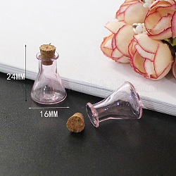 Mini-Glasflaschen, mit Korkstopfen, leere Wunschflaschen, für Puppenstubenzubehör, Schmuckherstellung, Flasche, 24x14 mm
