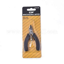 Mini pinza a taglio diagonale in acciaio inossidabile, taglierina a filo, ferronickel, con manico in pvc, nero, 9x7.5x1.2cm