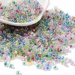 Perles de rocaille en verre, arachide, colorées, 4.5x3x3mm, Trou: 0.8mm, environ 10384 pcs / livre