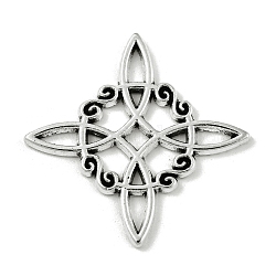 Pendente in lega stile tibetano, charms stella, nichel, argento antico, 30.5x1.5mm
