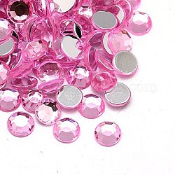 Nachahmung taiwan Acryl Strass Cabochons, facettiert, Halbrund, Perle rosa, 5x2 mm, ca. 10000 Stk. / Beutel