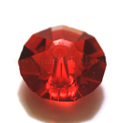 Perles d'imitation cristal autrichien, grade AAA, facette, plat rond, rouge, 4.5x2.5mm, Trou: 0.7~0.9mm