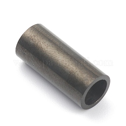 304 fermoirs magnétiques en acier inoxydable avec emembouts à coller, colonne, électrophorèse noir, 16x7mm, Trou: 5mm