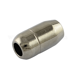 Barrel Brass Magnetic Clasps, Gunmetal, 17x9mm, Hole: 5mm