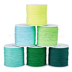 PandaHall Elite 6 Rolls 6 Colors Braided Nylon Thread, Chinese Knotting Cord Beading Cord for Beading Jewelry Making, Mixed Color, 0.8mm, about 100 yards/roll, 1 roll/color