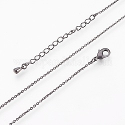 Brass Cable Chain Necklaces, with Lobster Claw Clasp, Gunmetal, 17.51 inch(44.5cm)