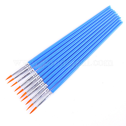 Pincel de plástico para micro detalles, con cabezal de cepillo de nailon y tubo de aluminio, para pintar arcilla herramienta, azul dodger, 1.1~1.2 cm