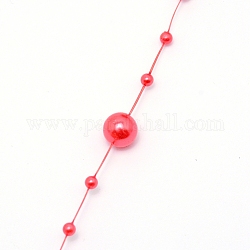 Handgemachte abs Kunststoff Perlenketten, Runde, rot, 3 mm