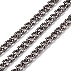 Cordoli ovali in alluminio ad ossidazione, senza saldatura, con la bobina, nero, link: 8x4.5x1.2 mm, circa 30m/rotolo