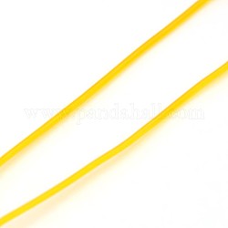 Korean Elastic Crystal Thread, Jewelry Beading Cords, Stretch Bracelet String, Round, Gold, 1mm, about 1093.61 yards(1000m)/roll