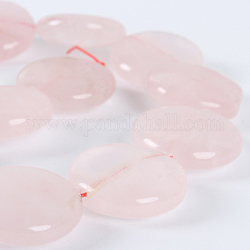 Natural de cuarzo rosa plana abalorios redondas hebras, 20x7mm, agujero: 1 mm, aproximamente 20 pcs / cadena, 15.75 pulgada