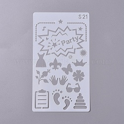 (Clearance Sale)Plastic Drawing Stencil, Drawing Scale Template, for Painting on Scrapbook Fabric Tiles Floor Furniture Wood, White, 17.9x10.2x0.04cm
