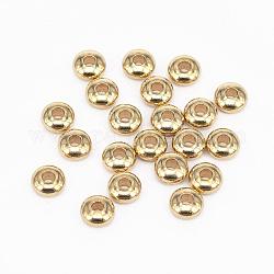 Perles séparateurs en laiton, sans nickel, rondelle, brut (non plaqué), 6x3mm, Trou: 2mm
