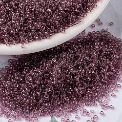 MIYUKI Round Rocailles Beads, Japanese Seed Beads, 15/0, (RR142) Transparent Smoky Amethyst, 1.5mm, Hole: 0.7mm, about 5555pcs/10g