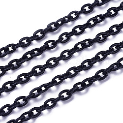 Cadenas de cable de plástico abs, oval, negro, 14.96 pulgada ~ 15.35 pulgadas (38~39 cm), 5.5~6mm