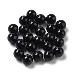 Perles sphériques en onyx noir naturel (teintes et chauffées), perle ronde, sans trou, 6~6.5mm