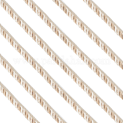 Ribete de cordón de labio trenzado de poliéster de 6 m fingerinspire, Cinta de cuerda de cordón trenzado para decoración del hogar, tapicería, manualidades hechas a mano, caqui oscuro, 21x11mm, alrededor de 6.56 yarda (6 m)