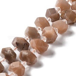 Natürliche sunstone Perlen Stränge, facettierte Polygon, 13~17x10.5~14x7.5~17 mm, Bohrung: 1~1.2 mm, ca. 24~27 Stk. / Strang, 15.16~15.55'' (38.5~39.5 cm)