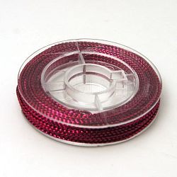Braided Non-Elastic Beading Thread, Metallic Thread, Embroidery Thread, Cerise, 0.6mm, about 10.93 yards(10m)/roll