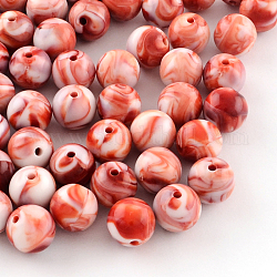 Opake Legierung Perlen, Runde, rot, 6 mm, Bohrung: 1.6 mm, ca. 4900 Stk. / 500 g