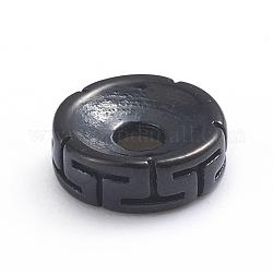 Ретро-ионное покрытие (ip) 304 прокладка из нержавеющей стали, плоский круглый с т-образным рисунком, металлический черный, 8x2.8 мм, отверстие : 2.2 мм