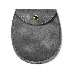 Бархатные мешочки для хранения украшений, овальные сумки для украшений с золотистой застежкой-кнопкой, для серьги, хранение колец, серые, 9.8x9x0.8 см