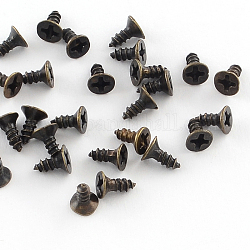 Iron Screws Findings, Antique Bronze, 5x4mm, pin: 2mm, about 4800pcs/500g