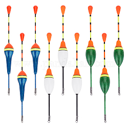 SUPERFINDINGS 12Pcs 3 Style Platane Wood & Foam Fishing Floats Slip Bobbers, Fishing Accessories, Mixed Color, 147~148.5x16~17mm, Hole: 2~2.5mm, 4pcs/style