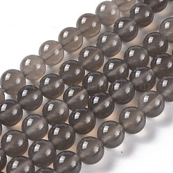 Grigio fili agata perline naturali, tondo, grado a, 10mm, Foro: 1 mm, circa 40pcs/filo, 15.7 pollice